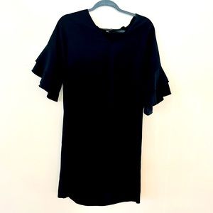 Banana Republic Black Ruffle Sleeve MIDI Dress